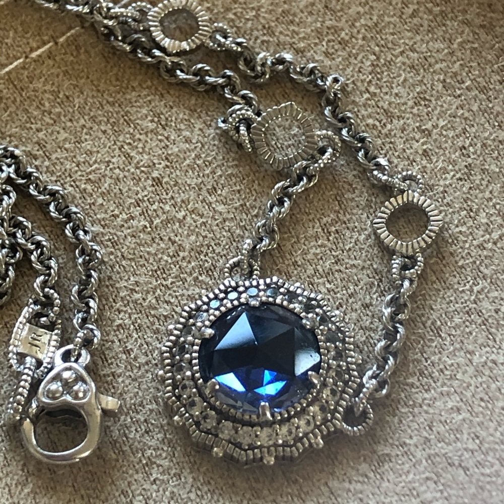 Authentic Judith Ripka blue stone necklace